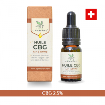 Huile BIO Broad Spectrum CBG 2.5%/ 5% / 10% BIO 10 ml