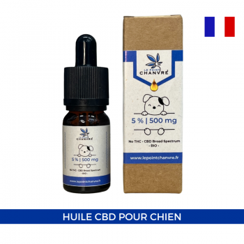 Huile CBD pour chiens 2.5% ou 5%