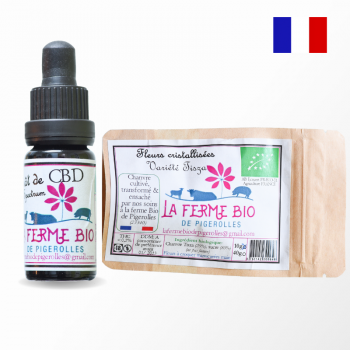 Pack découverte Ferme bio de Pigerolles (huile CBD + fleur cristallisée)