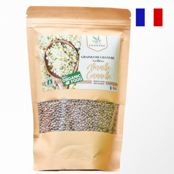 Graines de chanvre grillées sucrées vanille cannelle bio 250g